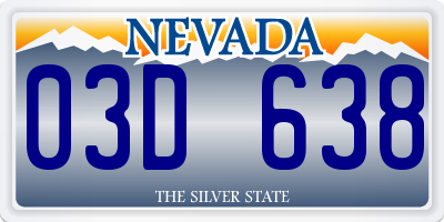 NV license plate 03D638