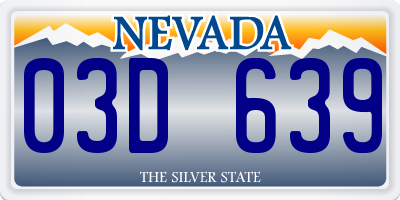 NV license plate 03D639