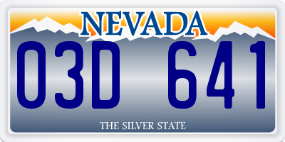 NV license plate 03D641