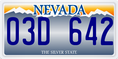 NV license plate 03D642