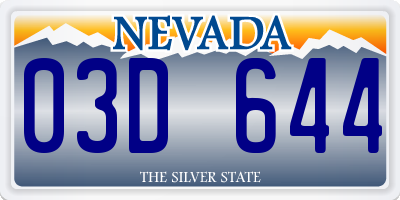 NV license plate 03D644