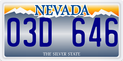 NV license plate 03D646