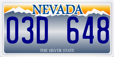 NV license plate 03D648