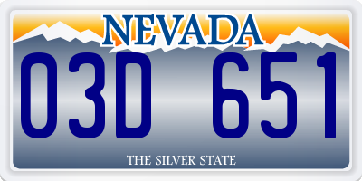 NV license plate 03D651