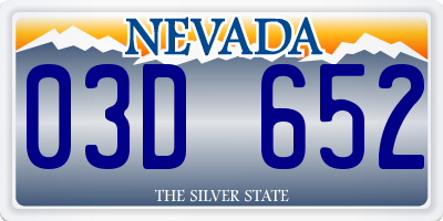 NV license plate 03D652