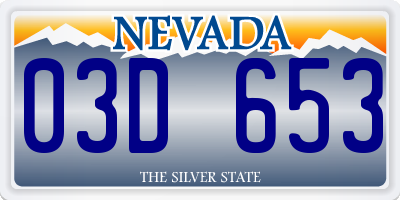 NV license plate 03D653