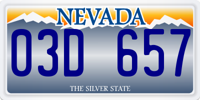 NV license plate 03D657