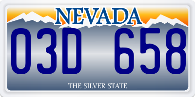 NV license plate 03D658
