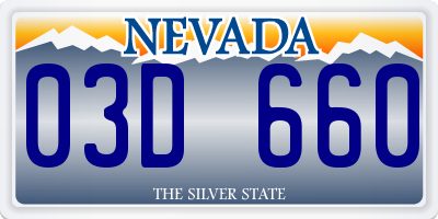 NV license plate 03D660