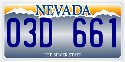 NV license plate 03D661