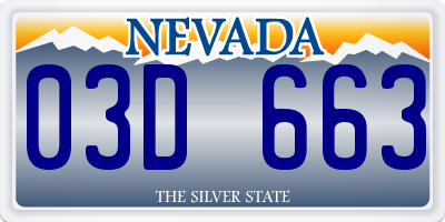 NV license plate 03D663