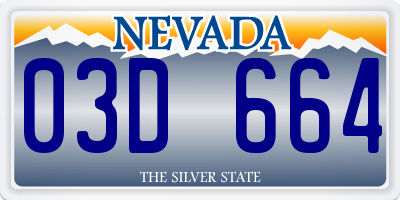 NV license plate 03D664