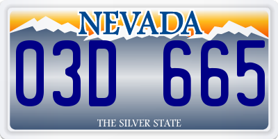 NV license plate 03D665