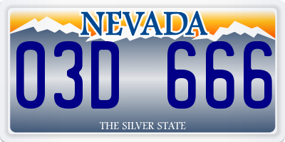 NV license plate 03D666