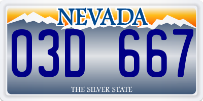 NV license plate 03D667
