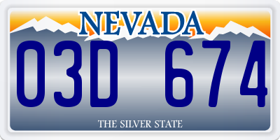 NV license plate 03D674