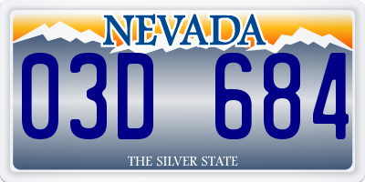 NV license plate 03D684