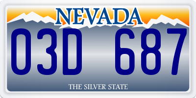 NV license plate 03D687