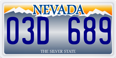 NV license plate 03D689