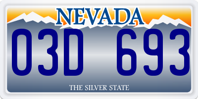 NV license plate 03D693