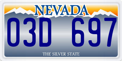 NV license plate 03D697