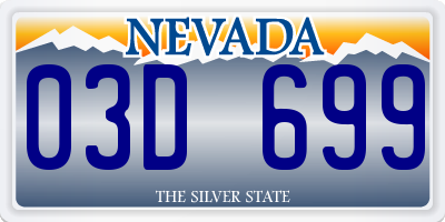 NV license plate 03D699