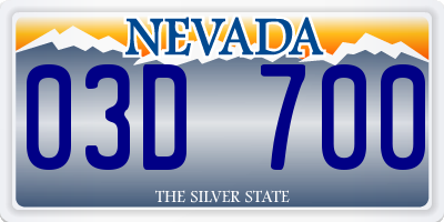 NV license plate 03D700