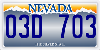 NV license plate 03D703