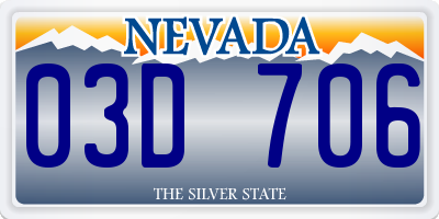NV license plate 03D706