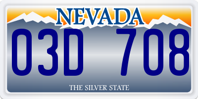 NV license plate 03D708