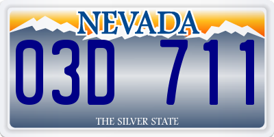 NV license plate 03D711