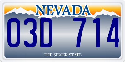 NV license plate 03D714
