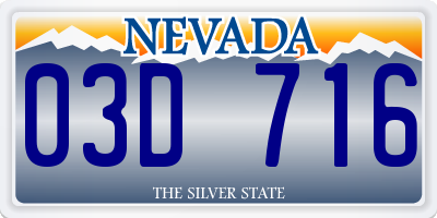 NV license plate 03D716