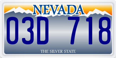 NV license plate 03D718
