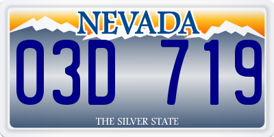 NV license plate 03D719