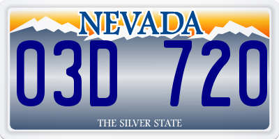 NV license plate 03D720