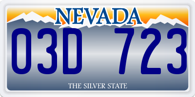 NV license plate 03D723