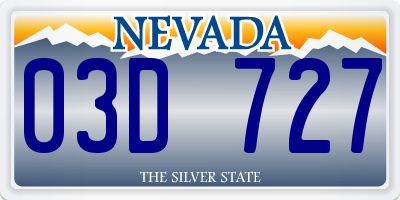 NV license plate 03D727