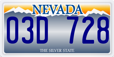 NV license plate 03D728