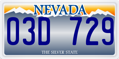 NV license plate 03D729