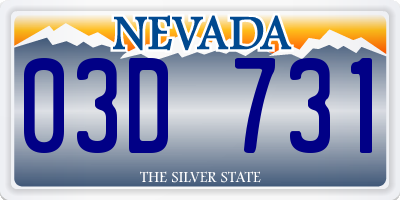 NV license plate 03D731
