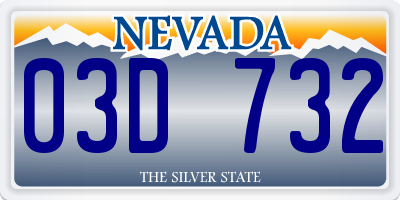 NV license plate 03D732
