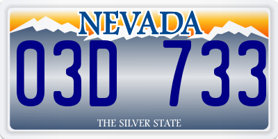 NV license plate 03D733