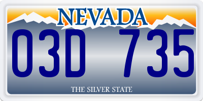 NV license plate 03D735