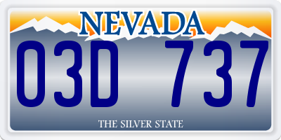 NV license plate 03D737