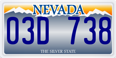 NV license plate 03D738