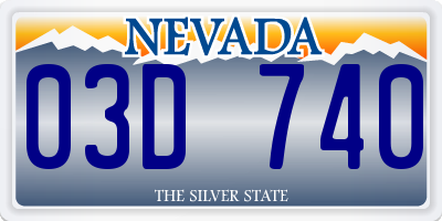 NV license plate 03D740