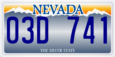NV license plate 03D741