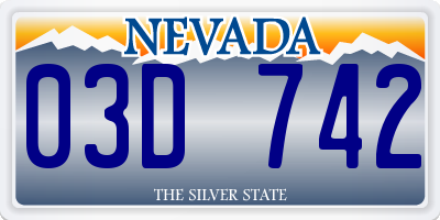 NV license plate 03D742