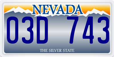 NV license plate 03D743